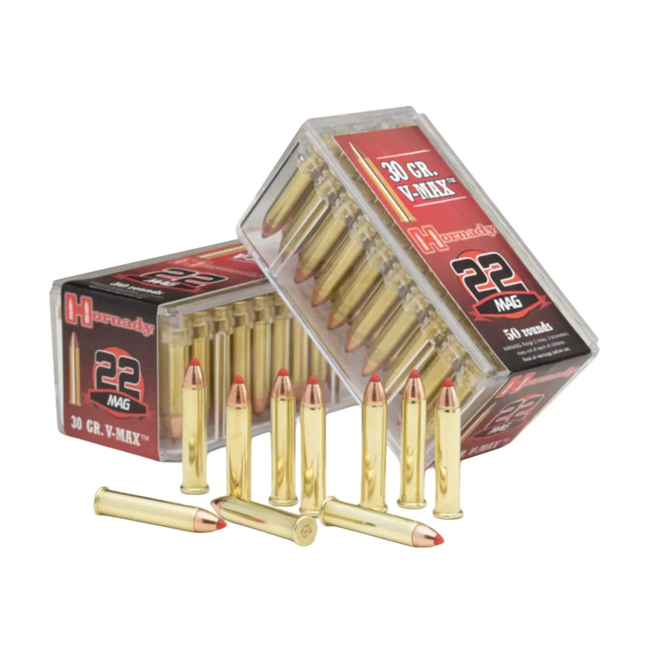 Hornady Varmint Express 22WMR 30gr V-Max 2200fps Ammo