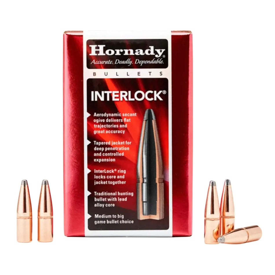 Hornady 6mm .243 100gr InterLock Boat Tail Soft Point Projectiles