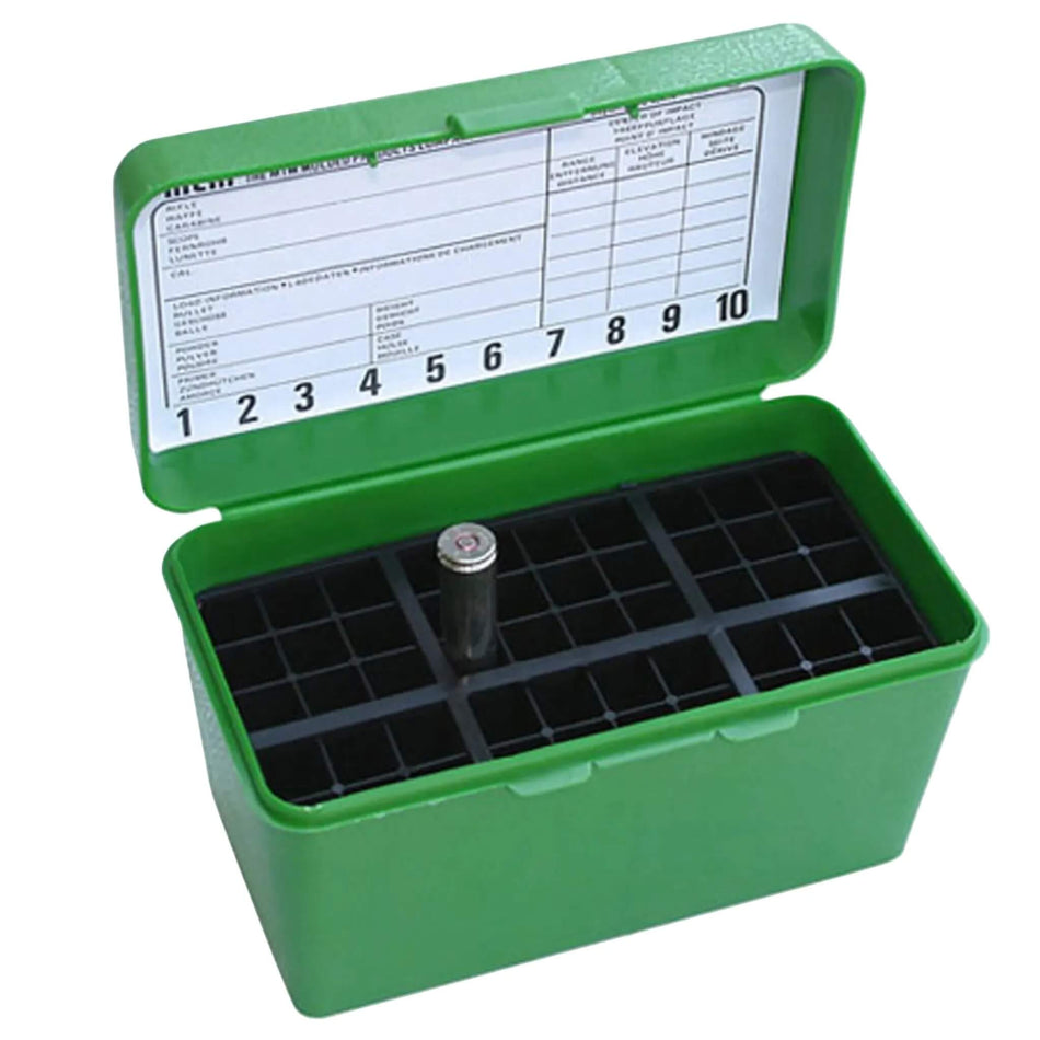 MTM Case-Guard Deluxe 50 Round Ammo Box - .22-250Rem/.25-06Rem/.220Swift/.243Win/.270Win/.30-06Sprg/.303British/.308Win/6.5mmCreedmoor/7mm-08Rem