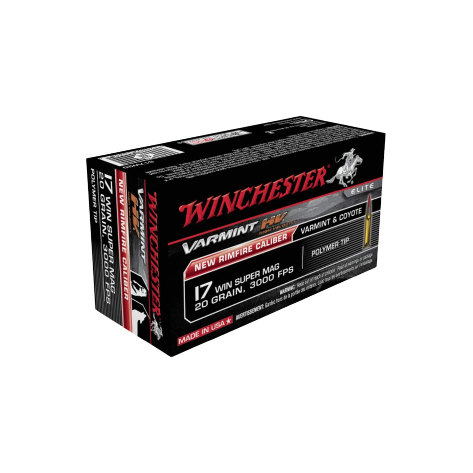 Winchester Varmint High Velocity 17WSM 20gr Polymer Tip 3000Fps Ammo
