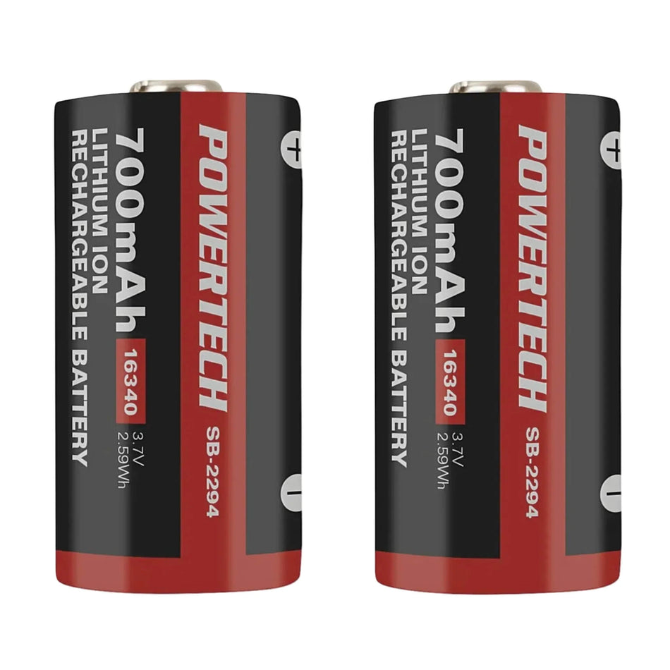 POWERTECH RCR123A 700mAh Lithium Ion Rechargeable Battery