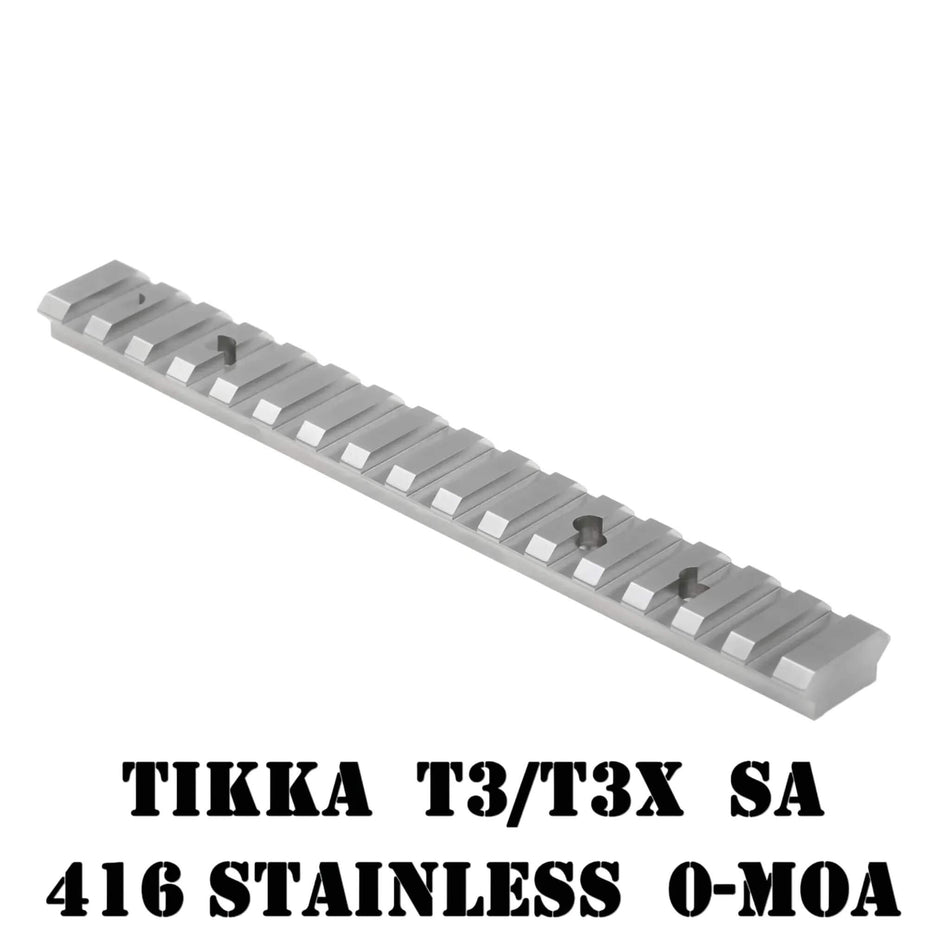 Derraco Tikka T3/T3X Picatinny Rail 0MOA 416 Stainless - Silver