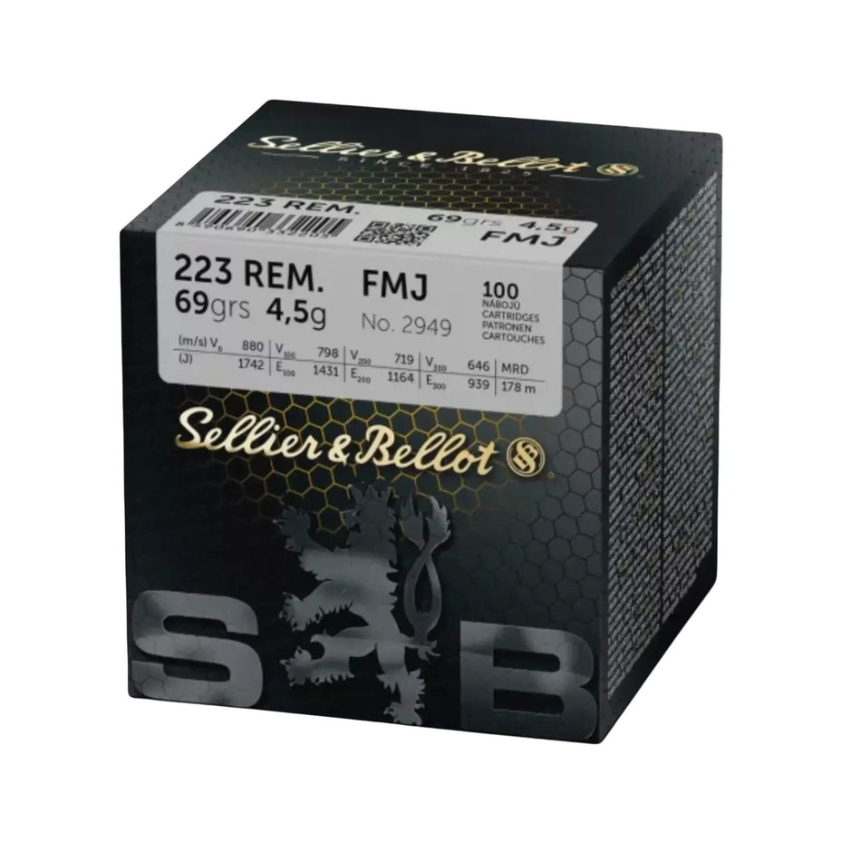 Sellier & Bellot 223Rem 69gr Full Metal Jacket 2887fps Ammo