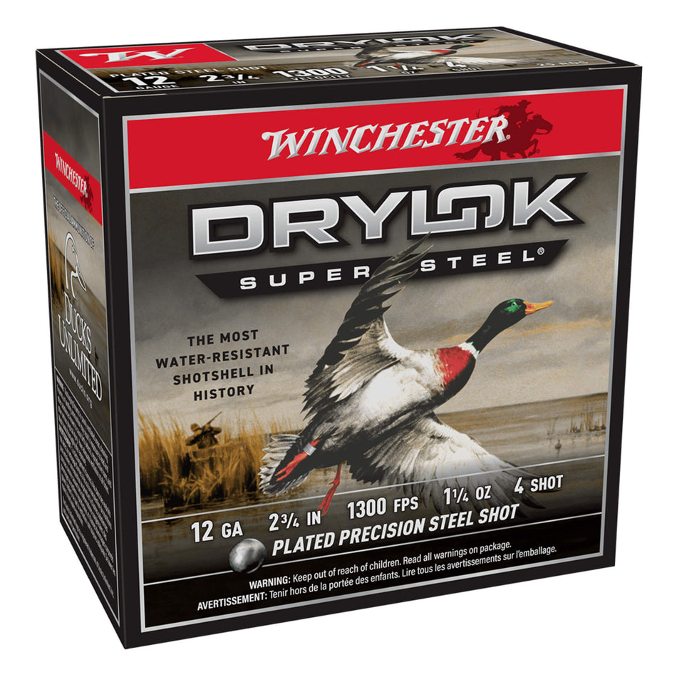 Winchester Drylok Steel Shot 12Ga 36Gram Steel 4s 2-3/4in. 1300fps Ammo