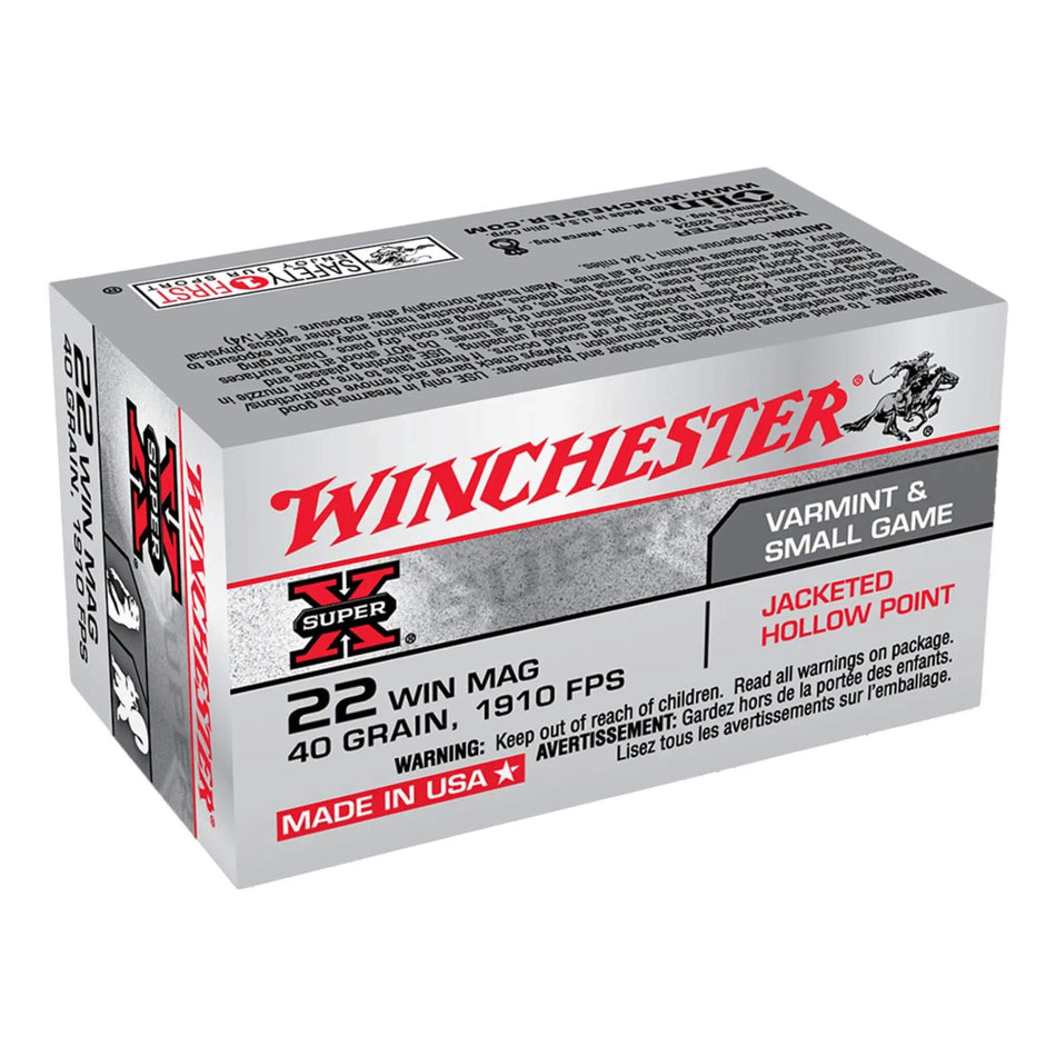Winchester Super X 22WMR 40gr Jacketed Hollow Point 1910Fps Ammo
