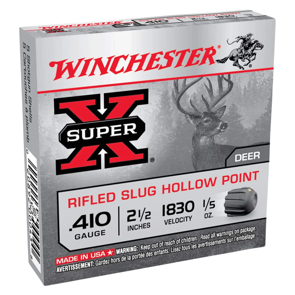Winchester Super X 410Ga 6Gram Rifled Slug Hollow Point Field Load 2-1/2in. 1830fps Ammo