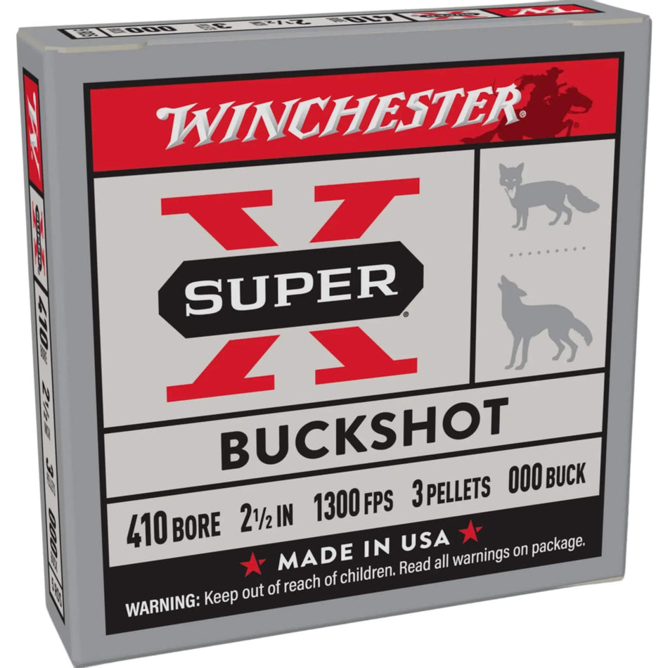 Winchester Super X 410Ga 3 Pellet OOO Buck Field Load 2-1/2in. 1300fps Ammo