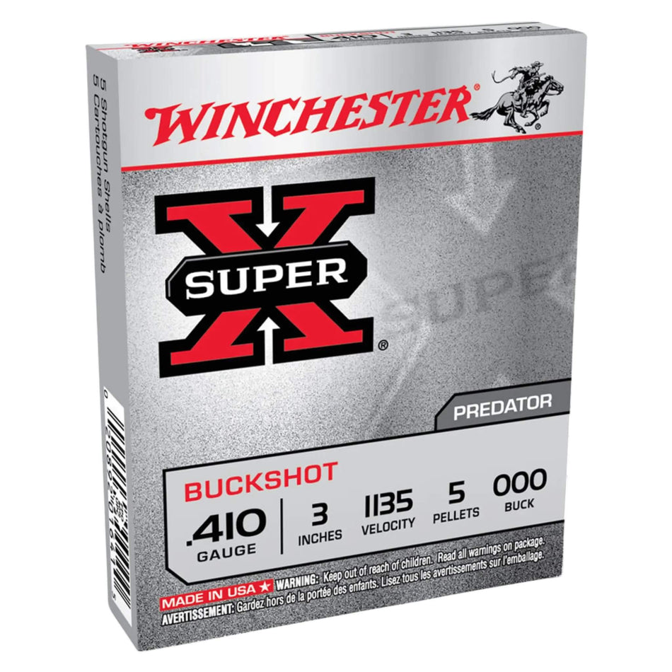 Winchester Super X 410Ga 5 Pellet OOO Buck Field Load 3in. 1135fps Ammo