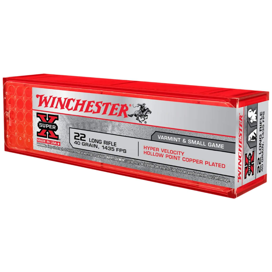 Winchester Super X Hyper Velocity 22LR 40gr Copper Plated Hollow Point 1435Fps Ammo