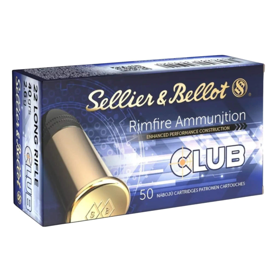 Sellier & Bellot 22LR SB Club 40Gr LRN 1070fps Ammo